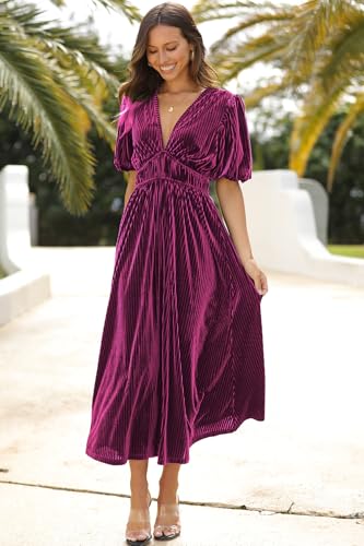 Image of Maxigerui Women's Velvet Maxi Dress Formal Dresses for Wedding Guest Dress