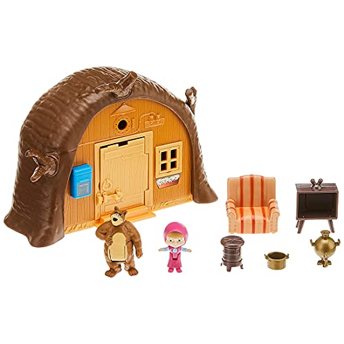 Image of Masha and the Bear Masha, Bear Playset (4 Cm Masha and 6 Cm Bear, Multicolour)
