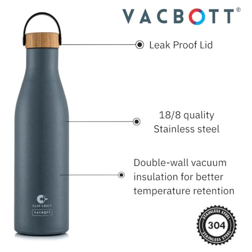 Image of CLAY CRAFT VACBOTT Yeti Double Walled|18 Hours Hot and 24 Hours Cold Vacuum Insulated Flask 850ml|Easy to Carry|Gym Bottle|Home|Kitchen|Hiking|Travel Bottle|BIS Certified|1Year Limited Warranty