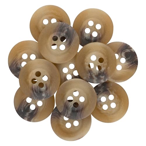 ButtonMode Replacement Buttons for Khakis, Chinos, Casual Cotton Pants (Fits Dockers, Gap, Polo, Ralph Lauren Pants) Includes 1-Dozen Buttons Measuring 15mm (5/8 Inch), Khaki Tan Pebble, 12-Buttons - Thumbnail 2
