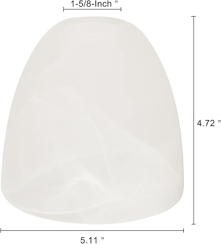 Miniatura 6 de Paquete de 3 pantallas de cristal de alabastro con forma de campana, de estilo tradicional, repuesto para luces de ventilador de techo, luz de