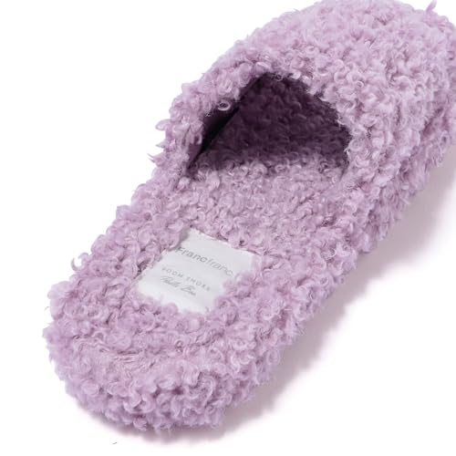 フランフラン プードルボア ルームシューズ パープル