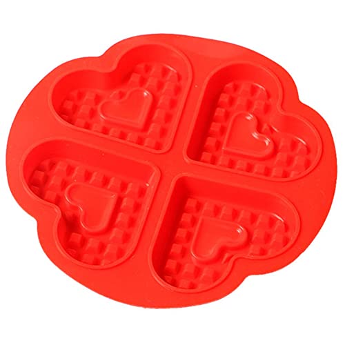 SEAFRONT Gofrera de Silicona de Primera Calidad con Forma de Corazón, Molde para Gofres de Corazón No Tóxico y Fácil de Limpiar, para Hacer Pasteles y Golosinas Divertidas para Niños
