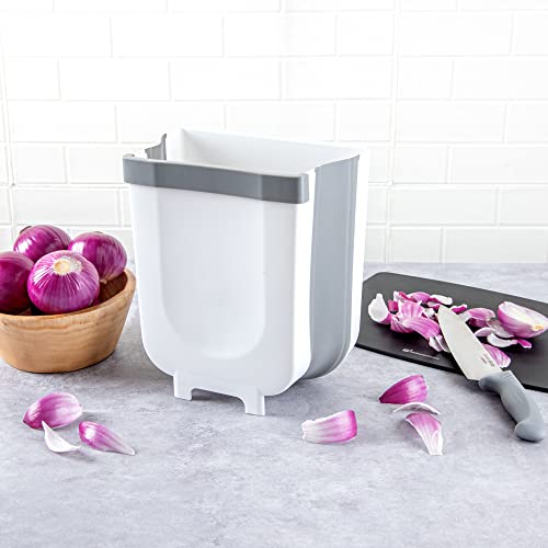 Caneca de basura plegable rectangular gris 9 litros miniatura 3