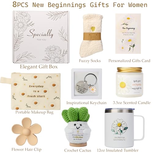 New Beginnings Gifts for Women – Farewell Leaving Going Away Goodbye Retirement Gift Basket for Her Women Coworkers, New Job Good Luck, Moving On, Graduation, Divorce, Housewarming, Break Up Gifts - Image 3