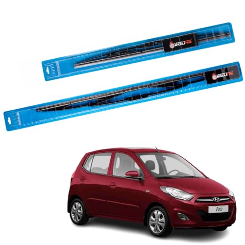 Image of Windshield Car Wiper Blades Metal Frame Water Repellant Cleaning Wiper Blades Refills Best for Hyundai I10 (2007 Onwards) Dr 22 inch /Pa 16 inch