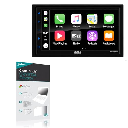 BoxWave Screen Protector Compatible With BOSS Audio BVCP9685A - ClearTouch Crystal Privacy (2-Pack), Privacy Screen Protector Flexible Film Clear
