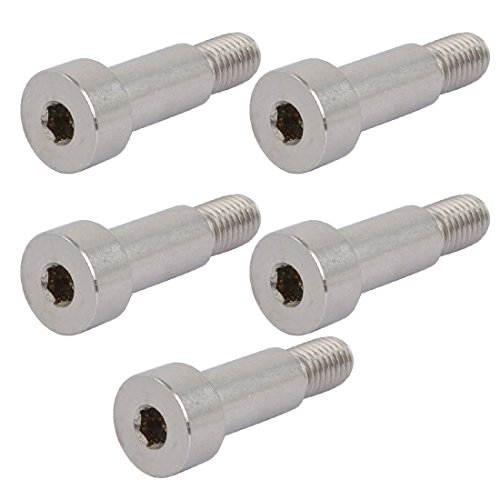 Sourcingmap 304 Stainless Steel Hex Socket Shoulder Bolt 12mm Shoulder Dia 25mm Shoulder Length M10 Thread 5PCS