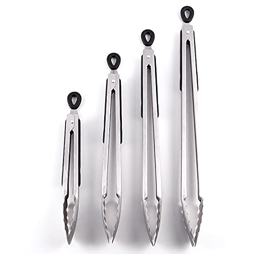 Pinzas de Cocina de Acero Inoxidable para Barbacoa, Pinzas para Asar, Ensalada, Pan, Pinzas para Servir, Cocina Antiadherente, Barbacoa, Parrilla, Pinzas para cocinar (14 Pulgadas)