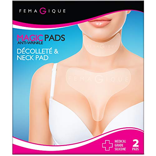 FEMAGIQUE Silicone Décolleté Anti-Wrinkle Chest & Neck Pads Reduce & Prevent Cleavage Creases Wrinkles & Crepey Skin