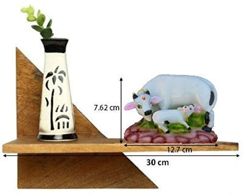 Image of Handmade Showpiece Polyresin White Cow and Calf Idol and Figurines for Spiritual Vaastu Pooja Decorative Sculpture for Puja Gifts & Decoration Items for Home Decor (White Cow)
