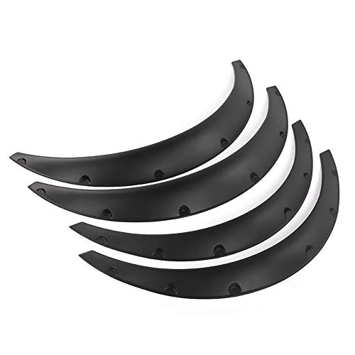 Eulbevoli Car Fender Flares Durable Wide Wheel Arches Mud Splatter Guards Matte Black 4pcs for Universal Fitment
