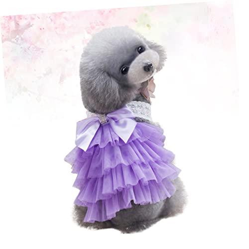 YARNOW vestido de tutu de cachorro de estimação vestido curto de renda filhote de cachorro roupa pet