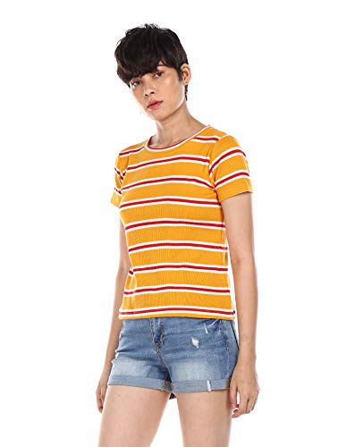 Image of SUGR Basics Women's Striped Regular Fit T-Shirt