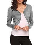 【GEHEN SIE IN VERTRAUEN AUS】 - Kombinieren Sie diesen Spitzen-Shrug-Pullover mit diesem schönen ärmellosen oder Spaghetti-Träger-Kleid, um alle Problemstellen in Ihren Oberarmen zu verbergen. Und wir haben die Damen-Shrugs aus einer nicht juckenden Mischung aus 95 % Polyester und 5 % Spandex hergestellt, um Ihnen einen Vorgeschmack auf puren Komfort zu geben.