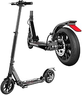 GTJF Kick Scooters Adult Kick Scooter With Big Wheels Dual Suspension Folding Commuter Scooter With Disc Handbrake Supports 220lbs Non-electric