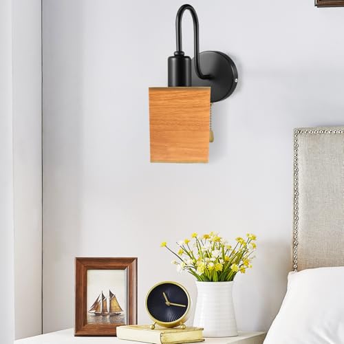 Image of OSALADI Vintage Pull Chain Wall Sconce Light Fixture, Battery Operated Wall Lamp with Switch,Indoor /Outdoor Farmhouse Wall Lights