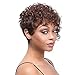 Aoert Synthetic Short Little Curly Wigs for Black Women Heat Resistant Brown Wig 6" Afro Kinky Curly