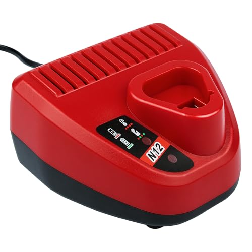 Image of 10.8V-12V Replace Charger for Milwaukee M12 lithium ion Battery, ASUNCELL Fast Charger Compatible with M12 Battery 48-11-2401, 48-11-2402, 48-11-2420, 48-11-2430, 48-11-2440, 48-11-2411, 48-11-2412