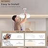 AUTODAY Ventilador de techo con luz lámpara LED 36W,diámetro 108cm aspas retráctiles iInvisible,Motor DC silencioso,mando a distancia,y 6 velocidades,memoria,106 Ceiling fan with light #5