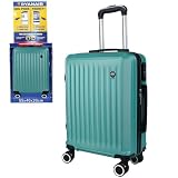 ARTREE Maleta de Cabina 55x40x20cm, Trolley de Cabina Rígido Resistente Ligera de ABS Ruedas 360° con Tirador telescópico y Cerradura Seguridad, Apto para Vueling, Ryanair, EasyJet(Verde Metalizado)