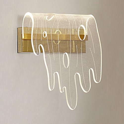 BDDCYWY Lámina de iluminación de Apliques de Interior LED, Interior Moderno 5W 3000K-6000K Luz de luz montada Ajustable, lámparas de Pared acrílica de 9.8 Pulgadas para el Pasillo de la Escalera