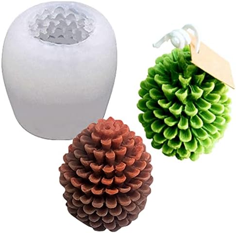 ZQYSING Christmas Pinecone Candle Mold, 3D Christmas Pinecone Silicone Mold for Candle Making Aromatherapy Wax Epoxy Resin Casting Soap Christmas Gift Home Decor