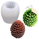 ZQYSING Christmas Pinecone Candle Mold, 3D Christmas Pinecone Silicone Mold for Candle Making Aromat