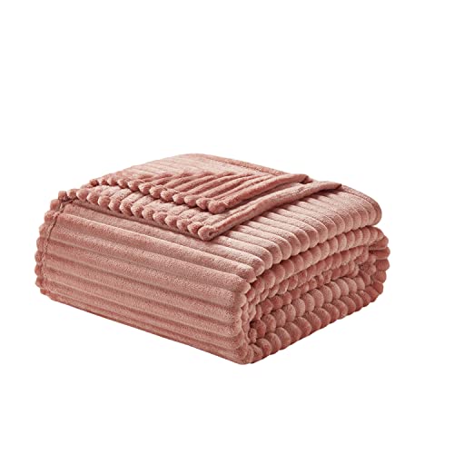 Image of Nestl Blanket Twin Size for Bed - Cozy Warm Fuzzy Blankets for Women, Plush Small Fleece Throws for Girls - Misty Rose, 66 x 90 Inches
