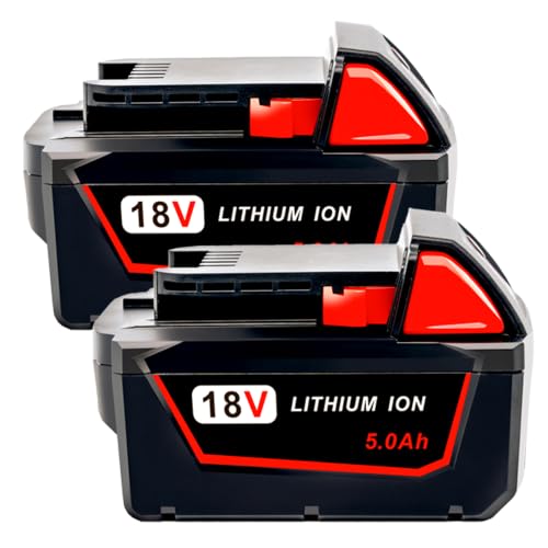 Image of Replace for Milwaukee 18V Battery Compatible with Milwaukee M18 Battery 48-11-1850 48-11-1852 48-11-1820 48-11-1828 48-11-1830 Cordless Power Tools 2 Packs