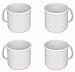 Viva Haushaltswaren - Juego de 4 tazas de café y vasos de 0,3 l, color blanco, sin BPA, apilables, de plástico de polipropileno (vasos grandes para café, té, agua)