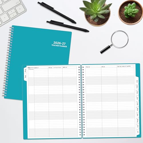 GoiUnlt Teacher Planner 2026-2027, AUG. 2026 – JUL. 2027, Lesson Planner 2026-2027 Academic Year, with Tabs, Thick Paper, 2-Sided Pocket, 8’’ x 10’’ Daily Weekly and Monthly Calendar with 8 Periods - Image 4