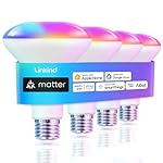 Linkind Matter Smart Light Bulb, BR30 Smart Bulbs, Recessed LED Color Changing Light Bulbs RGBTW, E26 Smart Flood Light Bulbs 650LM 60W Work with Alexa, Apple Home, Google Home, SmartThings, 4Pack