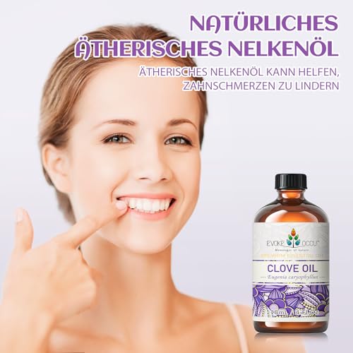 EVOKE OCCU Nelke ätherisches Öl 118 ml, reines Nelkenöl für Haut Massage Aromatherapie Diffusor- 4 FL Oz