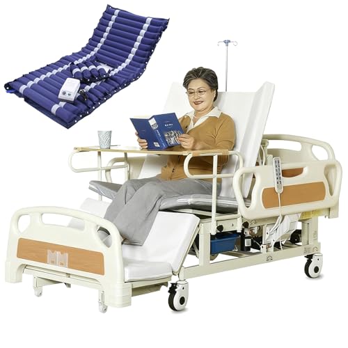 Electric Hospital Bed with Tilt Remote & Accessories