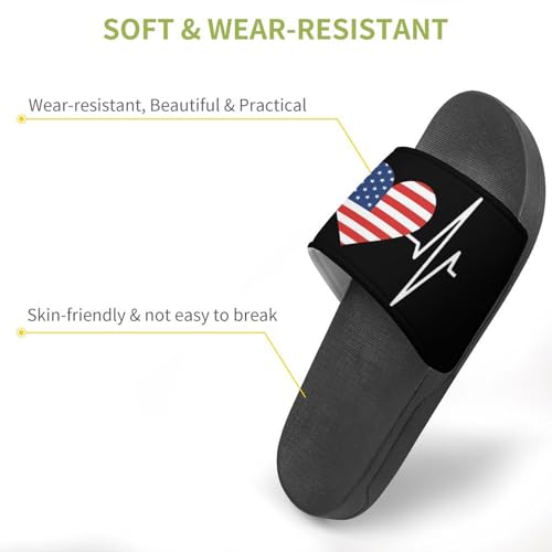 Love American Heartbeat House Sandals Non-Slip Bathroom Slippers Beach Summer Shoes for Men Women3