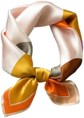 ANDANTINO 100% Mulberry Silk Scarf -21” Lightweight Square Necker...