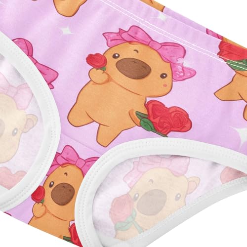 Print Toddler Girls Underwear 2t Cotton Panties Little Girl Cute Cartoon Capybaras Pink Kids Undies Briefs4