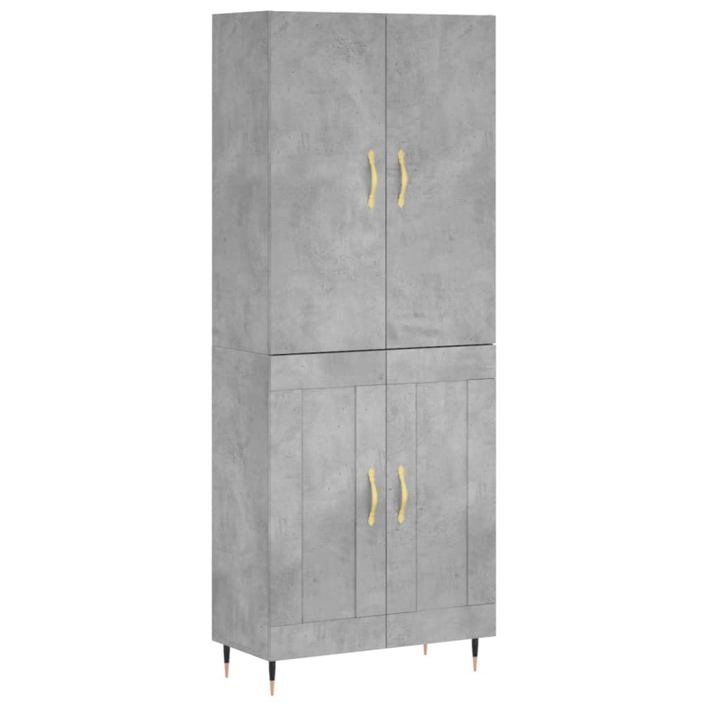 Credenza Grigio Cemento 69,5x34x180 cm Legno Multistrato