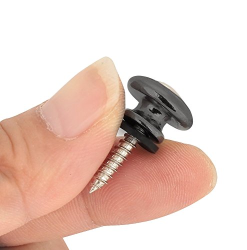 Attaches de sangle de guitare basse ukulélé noires avec vis de rechange
