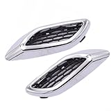 Para Maserati Levante Rejilla de ventilación delantera cromada Fender Side Outlet Moldeado par, plástico exterior de coche reemplazo directo, izquierda y derecha delantera cromada