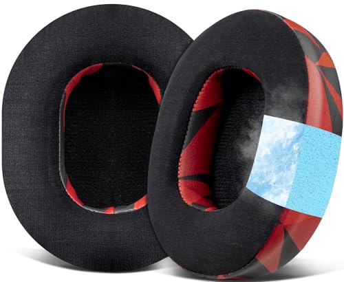 SOULWIT Cooling-Gel Earpads Cushions Replacement for Skullcandy Hesh 3/ANC/Evo & Crusher Wireless/ANC/Evo & Venue ANC Over-Ear Headphones,Ear Pads Cushions with Noise Isolation Foam - Red Storm