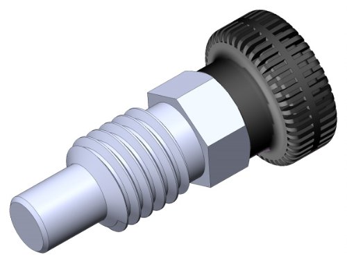 Innovative Components AP6CSK3-21 Hand Retractable Plunger Pin.75" Plastic Knurled Knob 3/8-16 threads .25 diameter pin tip, Steel Zinc
