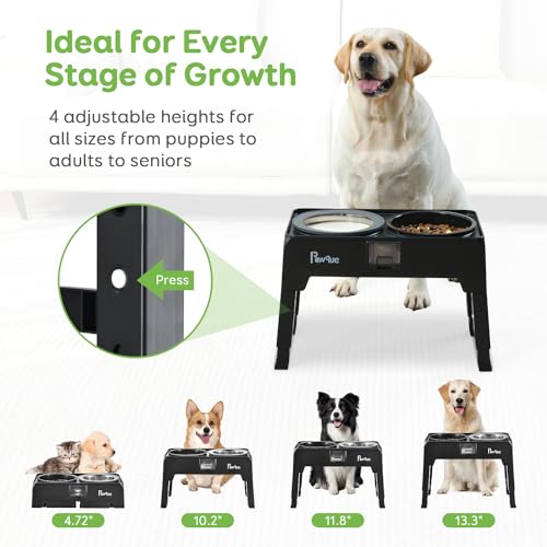 Elevated-Dog-Bowls-Slow-Feeder-with-304-Stainless-Steel-Dog-Water-Bowl-67OZ-Non-Slip-Adjustable-Raised-Dog-Bowl-Dog-Food-Bowl-Stand-for-Large-Medium-Small-Dogs-472-102-118-133-Black