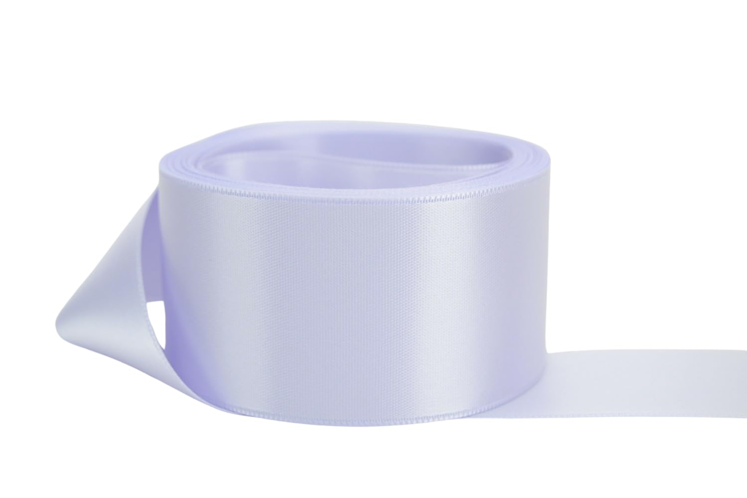 Ribbon Bazaar Double Faced Satin - Premium Gloss Finish - 100% Polyester Ribbon for Gift Wrapping, Crafts, Scrapbooking, Hair Bow, Decorating &amp; More - 5/8" Lilac Mist 50yd Spool