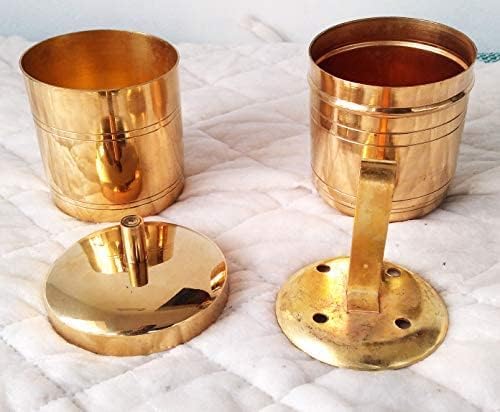 Pure Brass Coffee Filter 350 ML with Dabara Set (4 Sets)| Coffee Percolators | Indian Traditional Special,Serves 4 Persons