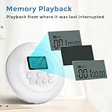 Gueray Portable CD Player Personal CD Players with Headphones LCD Display Anti-Skip Protection HiFi Classic CD Music Player Memory CD Player for Car Home(White) - Image 5