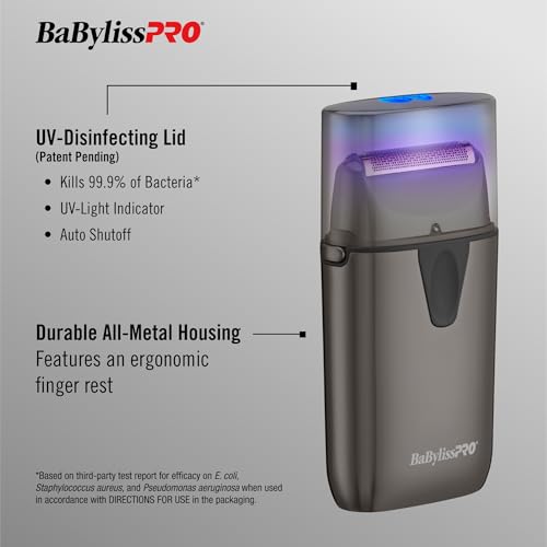 Image of BaBylissPRO UVFOIL Single Foil UV-Disinfecting Metal Shaver