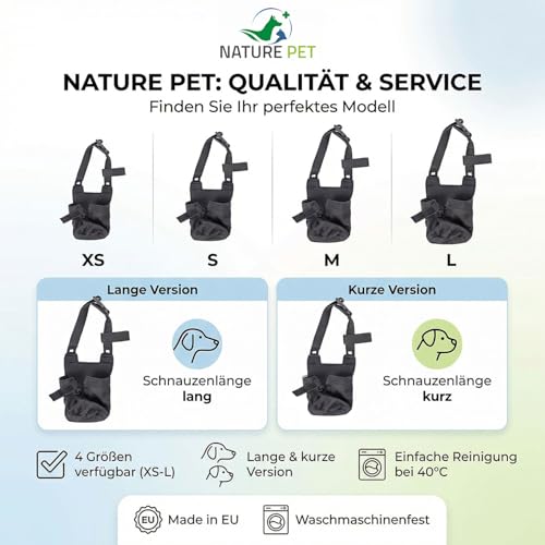 Nature Pet Giftköderschutz Hund/Leckschutz bei Wunden und OP/anstatt Plastik Kragen oder Halskrause/Schutznetz Lange Ausführung (L)
