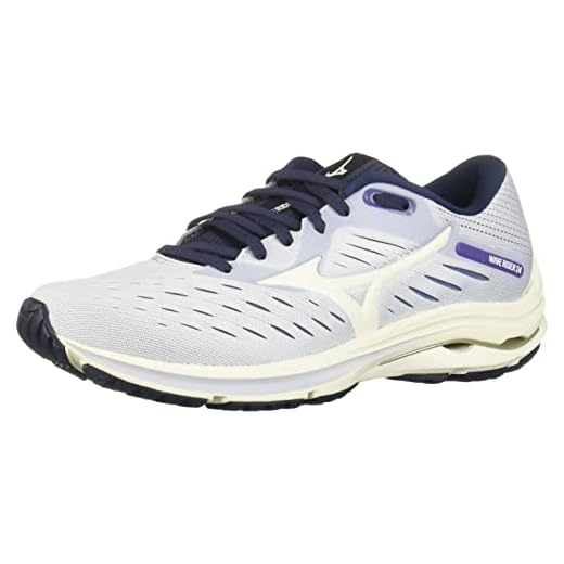 Mizuno womens Wave Rider 24 Running Shoe, Arctic Ice-snow White, 9.5 Wide US